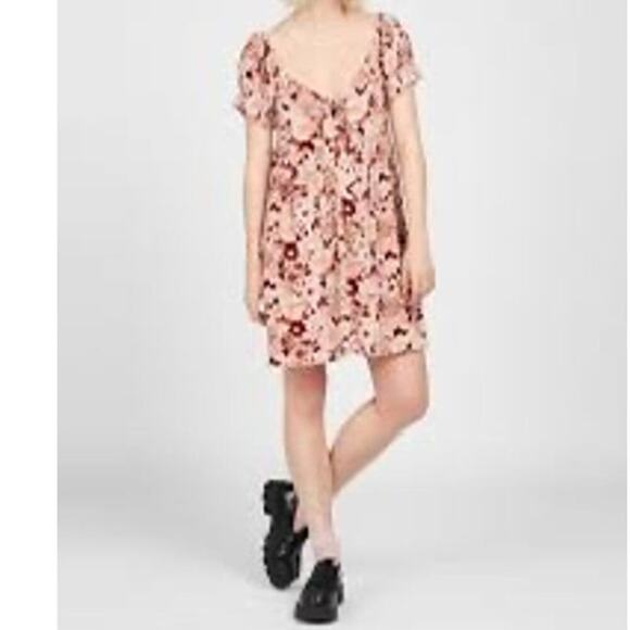 Volcom Women's Goovestone Printed Short Babydoll Dress Dark Clay Size XL/12 - Picture 2 of 12